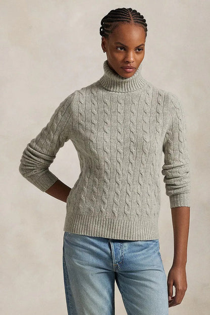 Cable-Knit Wool-Cashmere Roll-Neck Jumper