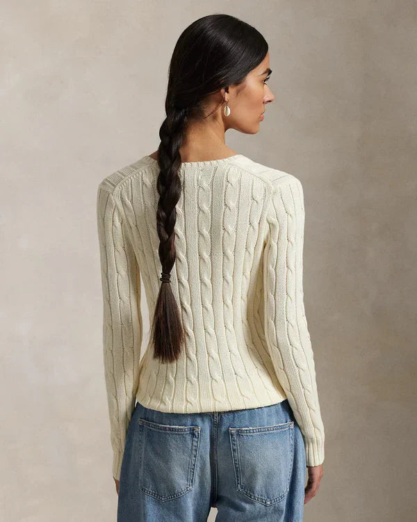 Knit Cotton V-Neck Jumper